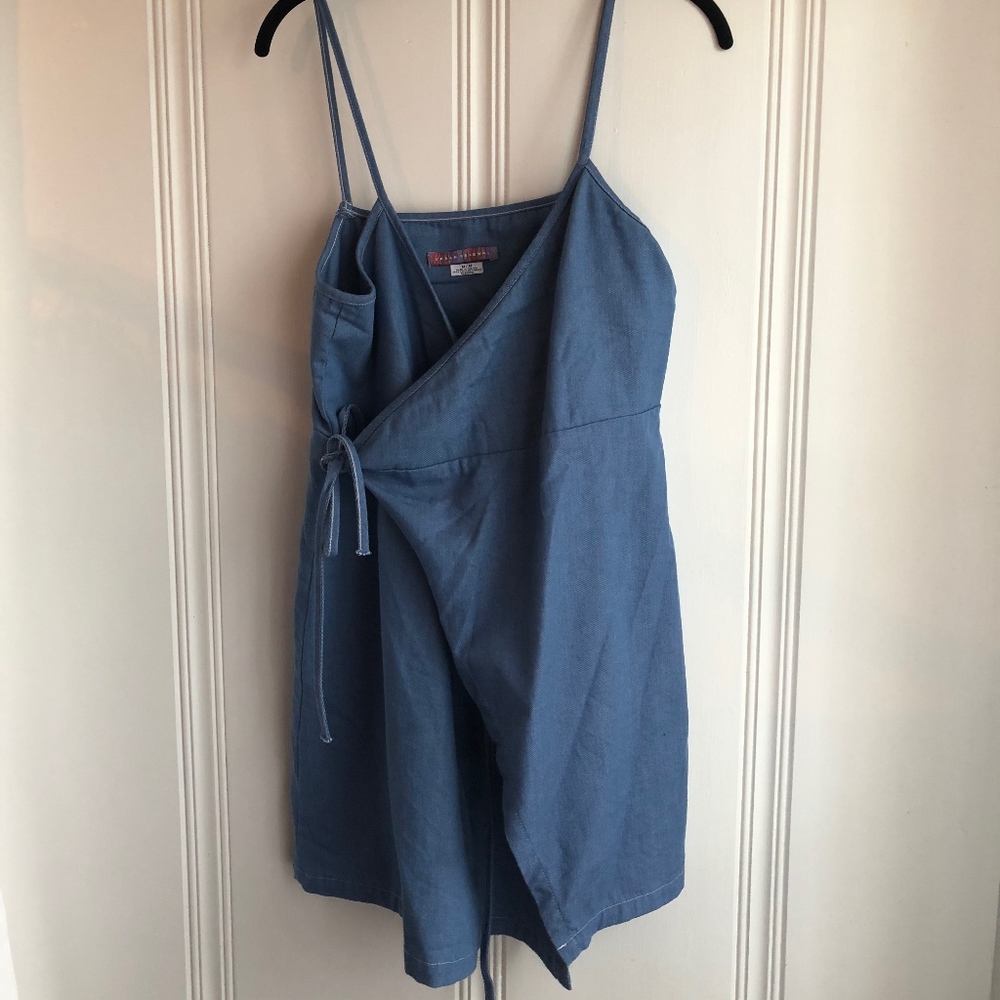 urban outfitters denim wrap dress